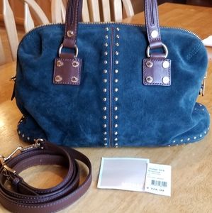 Michael Kors Suede Satchel - Hunter Green